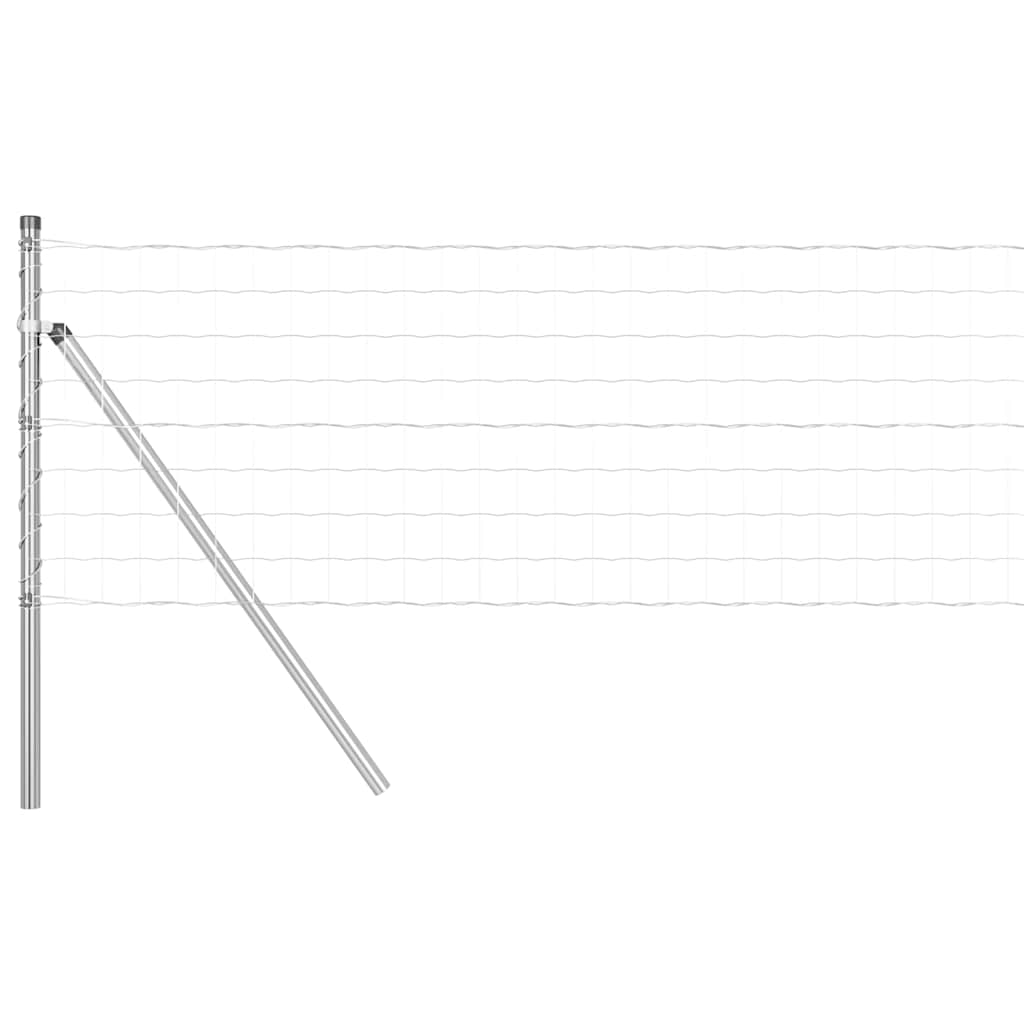 Clôture Vidaxxl avec poteau argent 0,6 x 25 m acier et PVC