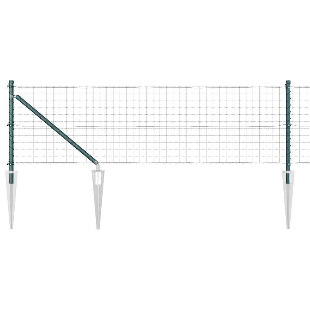Clôture Vidaxxl avec poteau vert 0,6 x 10 m acier et PVC