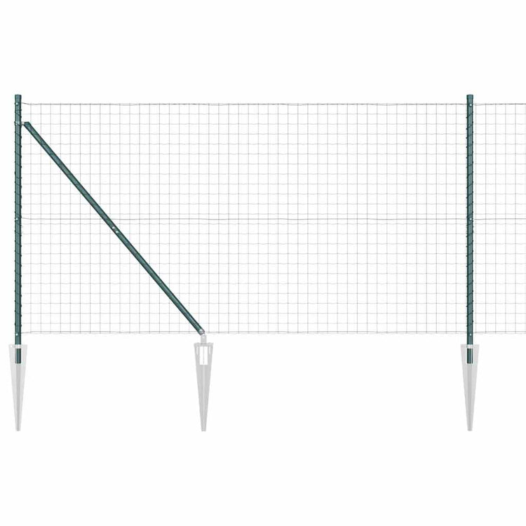 Clôture Vidaxxl avec poteau vert 1,2 x 10 m acier et PVC