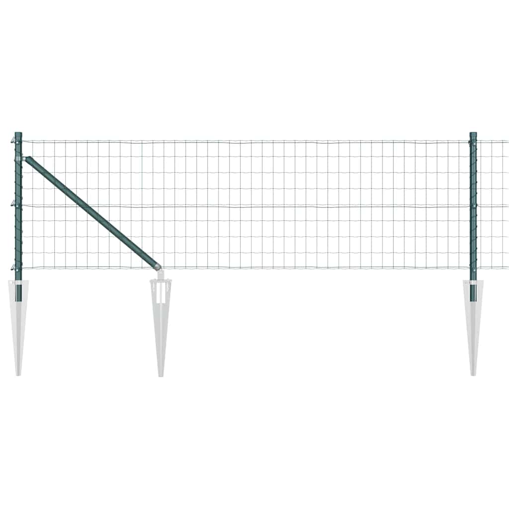 Clôture Vidaxxl avec poteau vert 0,4 x 10 m acier et PVC
