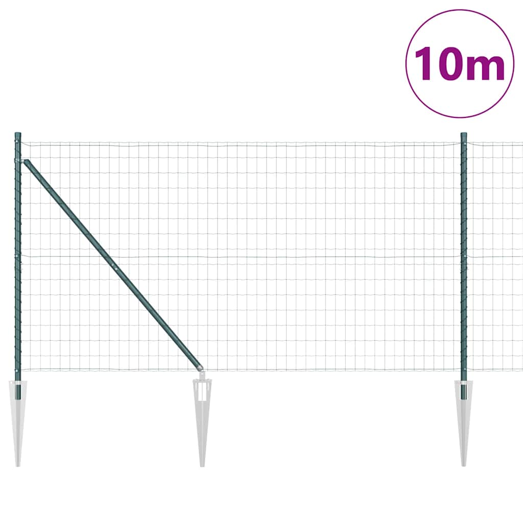 Clôture Vidaxxl avec poteau vert 1,4 x 10 m acier et PVC