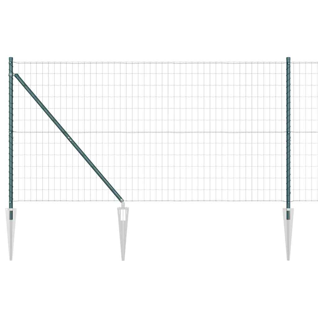 Clôture Vidaxxl avec poteau vert 1,2 x 10 m acier et PVC