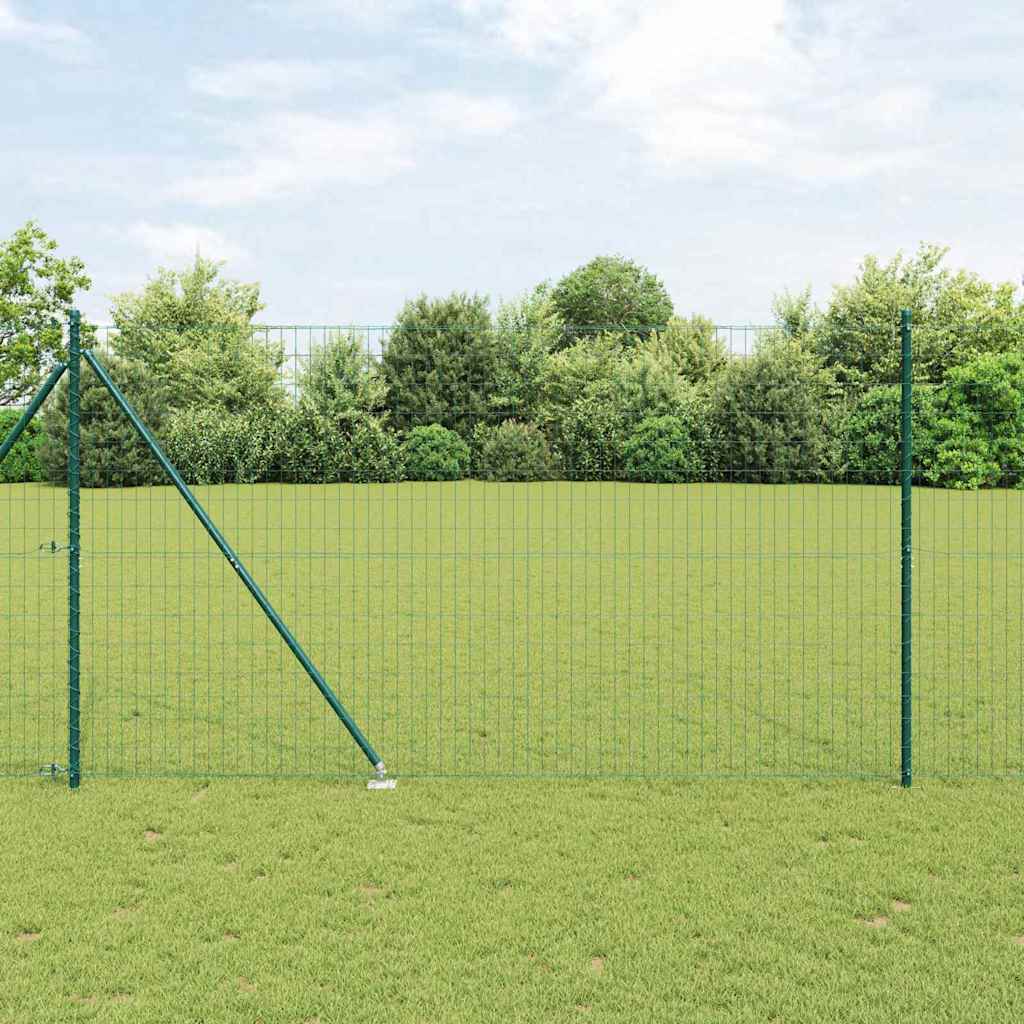 Clôture Vidaxl avec poteau vert 1,5 x 10 m acier et PVC