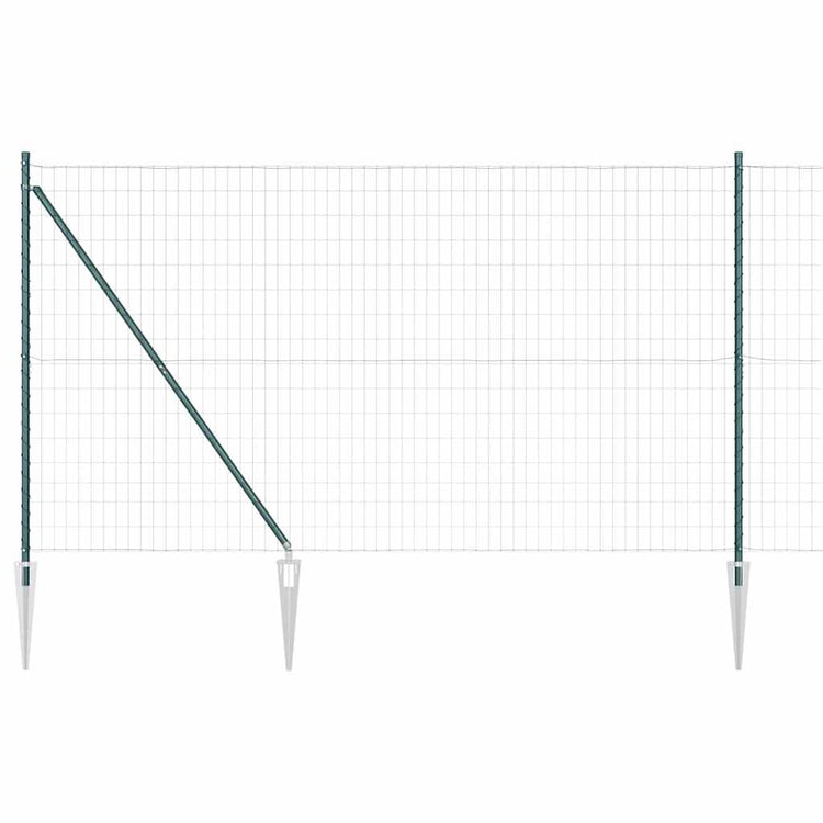 Clôture Vidaxl avec poteau vert 1,5 x 10 m acier et PVC