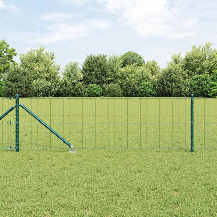 Clôture Vidaxxl avec poteau vert 0,4 x 10 m acier et PVC
