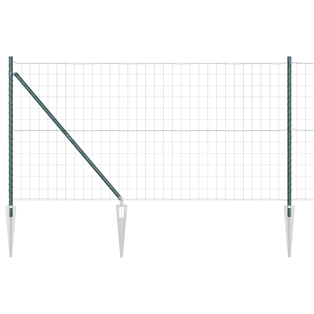 Clôture Vidaxxl avec poteau vert 1,2 x 10 m acier et PVC