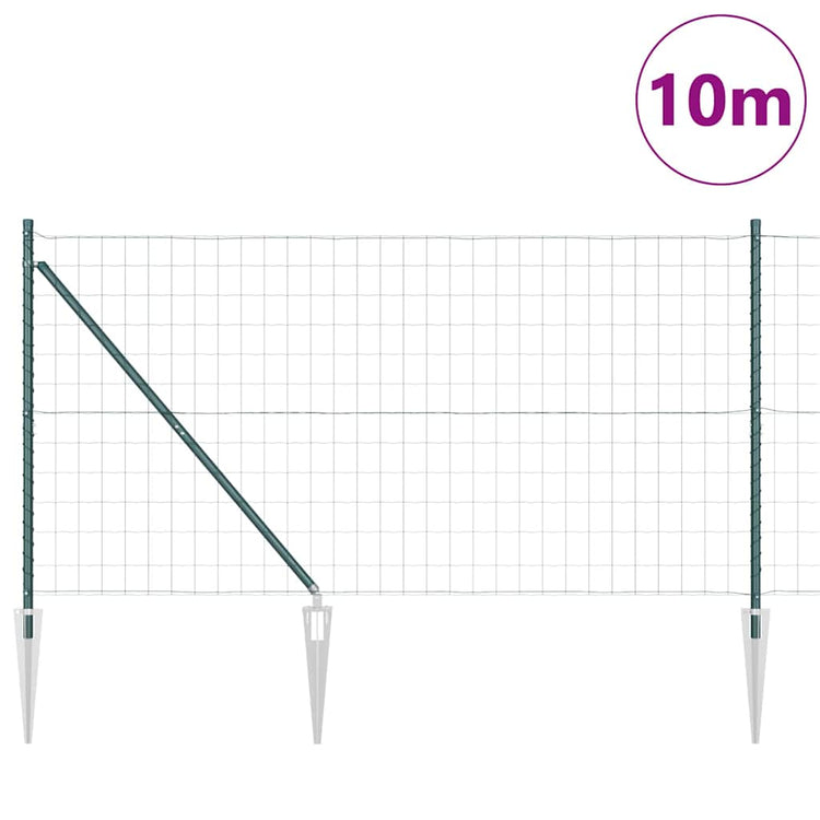 Clôture Vidaxxl avec poteau vert 1,2 x 10 m acier et PVC