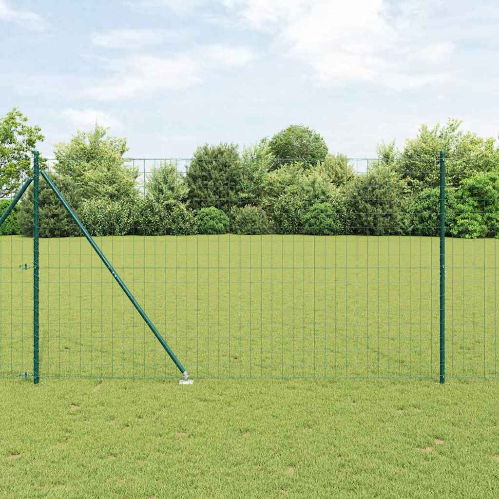 Clôture Vidaxl avec poteau vert 1,6 x 10 m acier et PVC