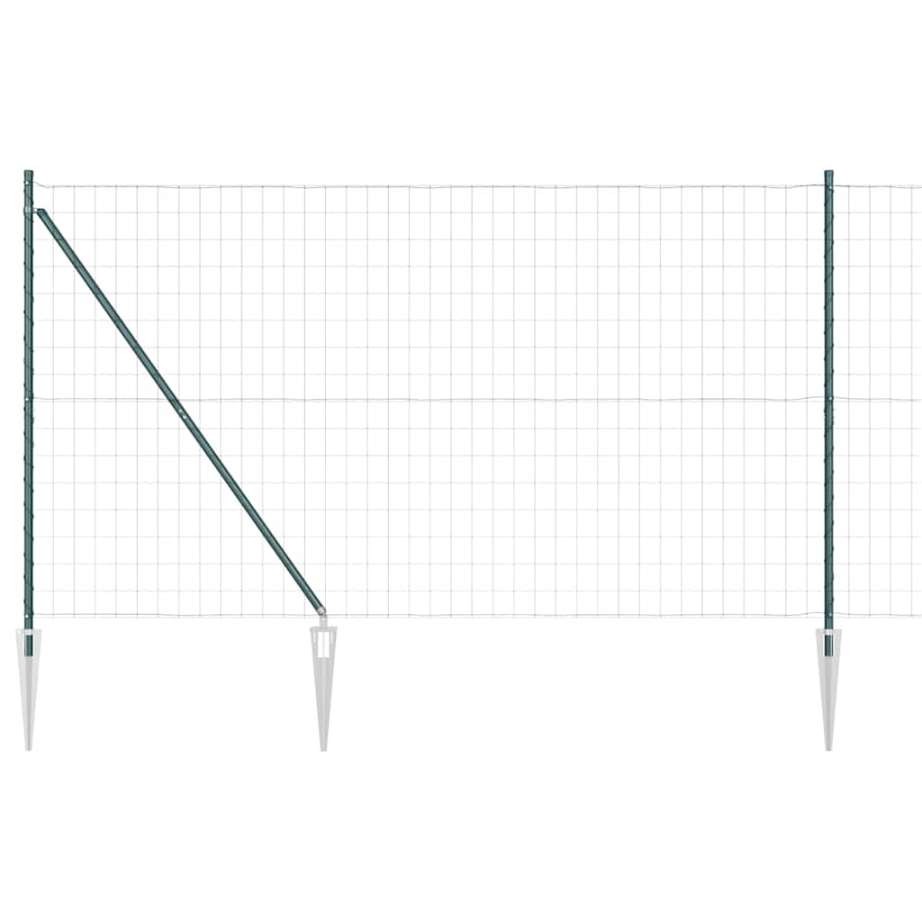 Clôture Vidaxl avec poteau vert 1,6 x 10 m acier et PVC