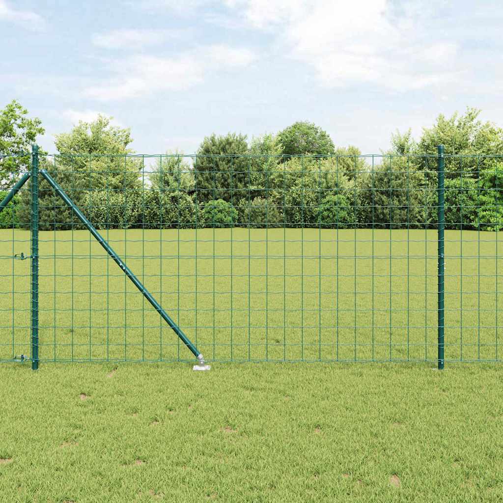 Clôture Vidaxxl avec poteau vert 1,4 x 10 m acier et PVC