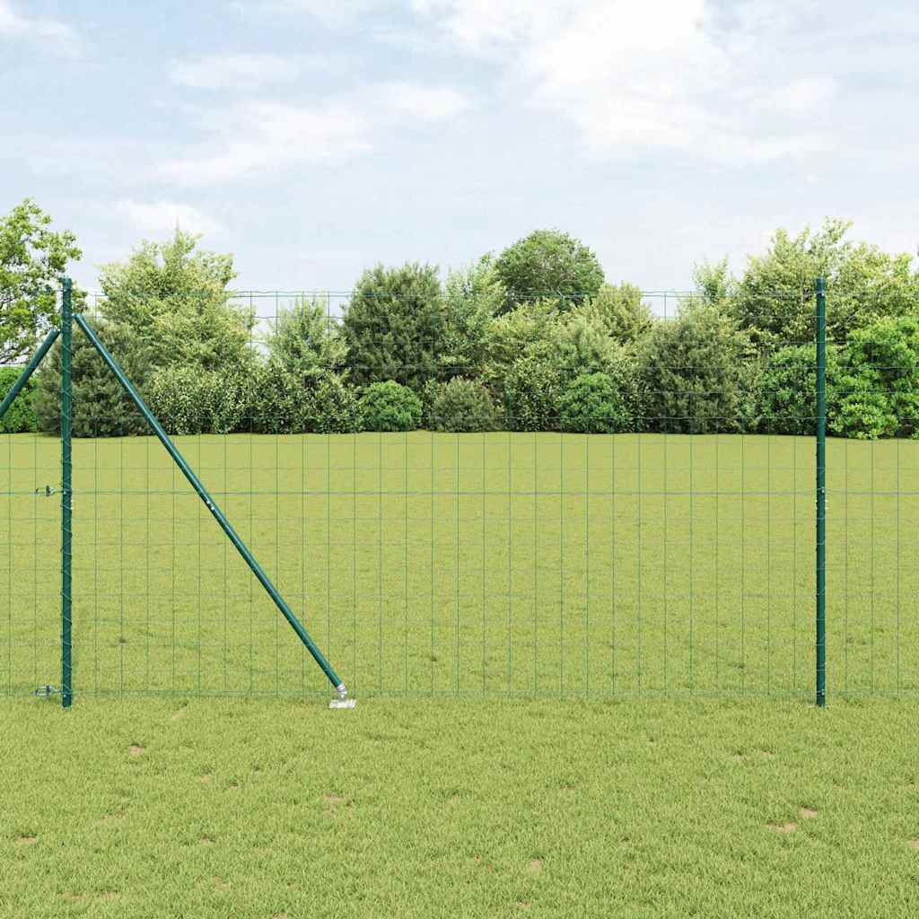 Clôture Vidaxxl avec poteau vert 1,5 x 10 m en acier