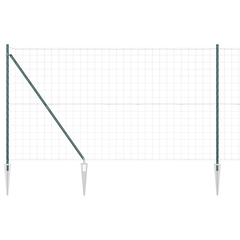 Clôture Vidaxxl avec poteau vert 1,5 x 10 m en acier