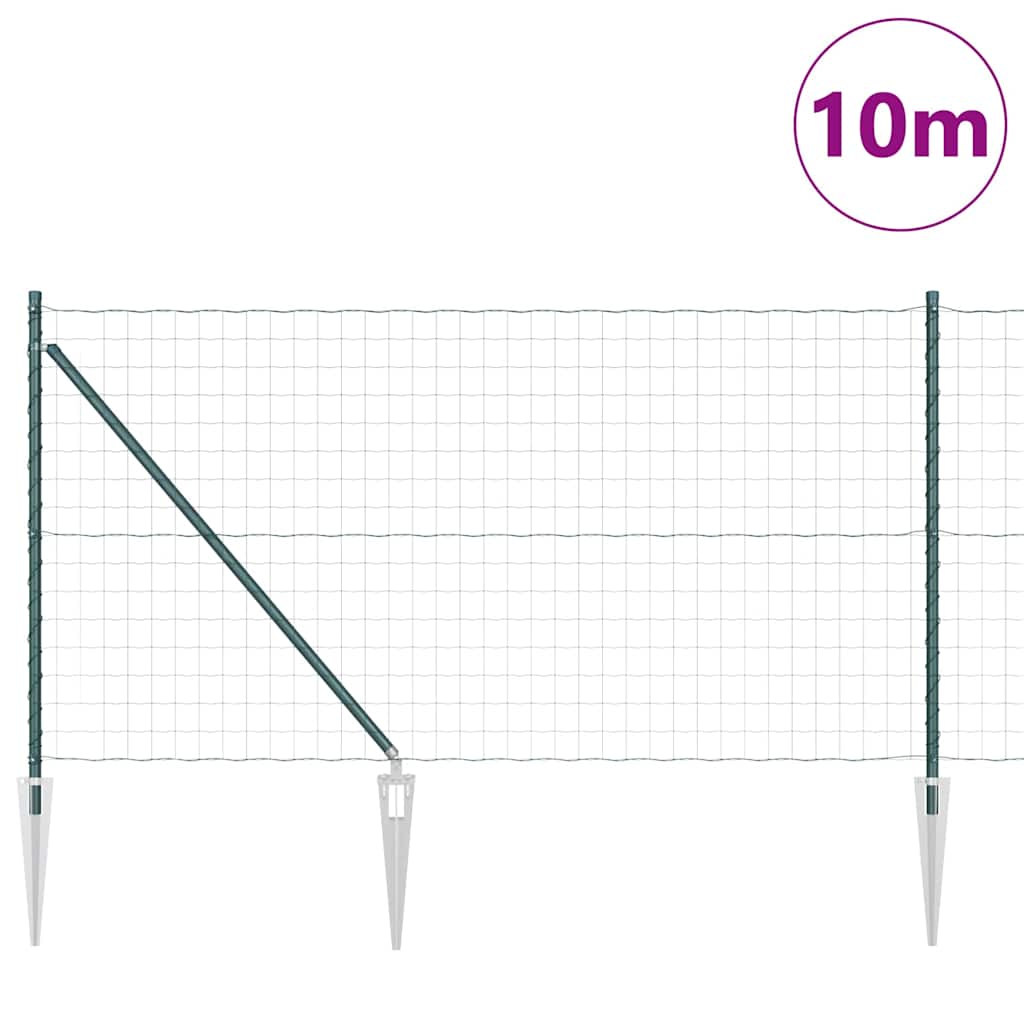 Clôture Vidaxxl avec poteau vert 1 x 10 m en acier