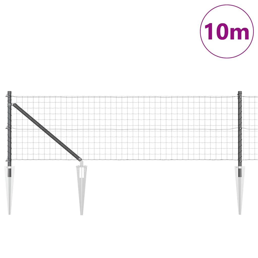 Clôture Vidaxl avec poteau gris 0,6 x 10 m acier et PVC