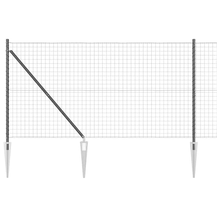 Clôture Vidaxl avec poteau gris 1,4 x 10 m acier et PVC
