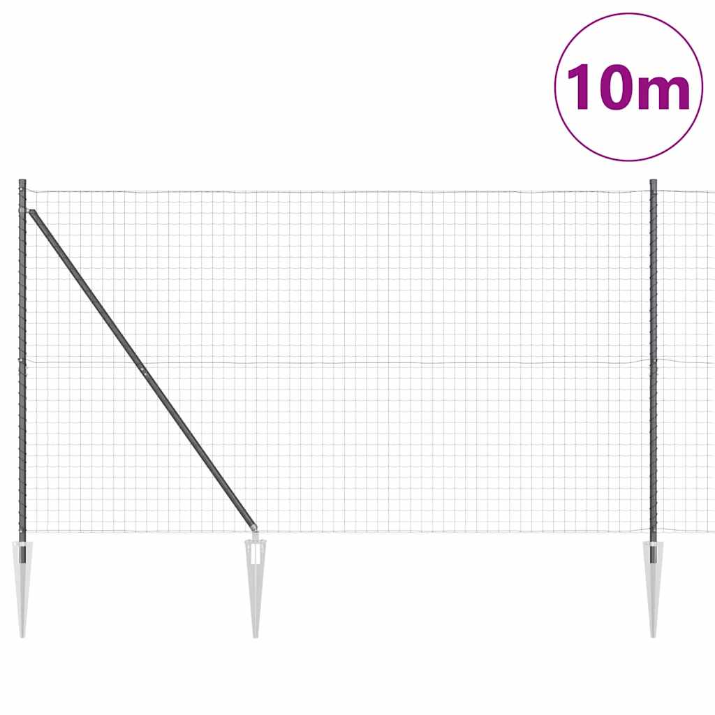 Clôture Vidaxl avec poteau gris 1,5 x 10 m acier et PVC