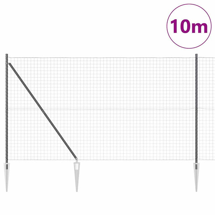 Clôture Vidaxl avec poteau gris 1,5 x 10 m acier et PVC