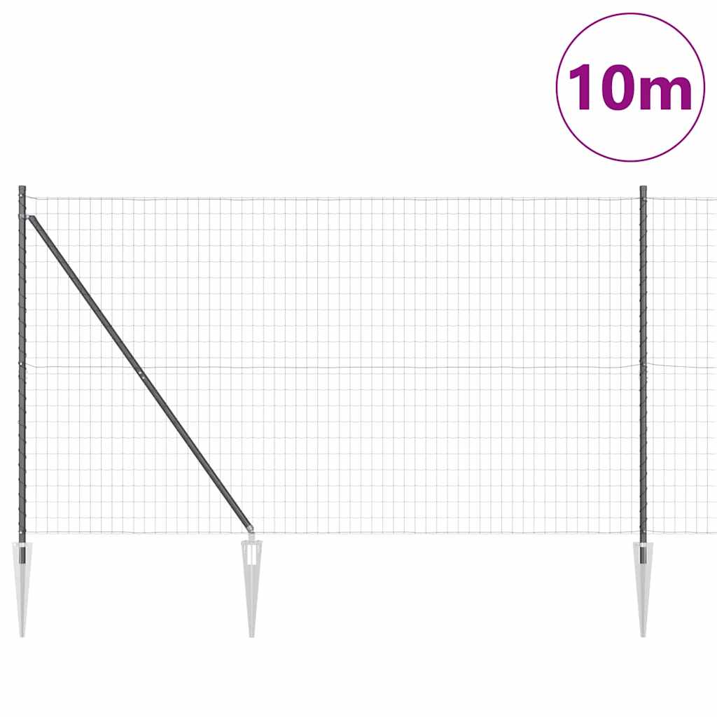 Clôture Vidaxl avec poteau gris 1,5 x 10 m acier et PVC