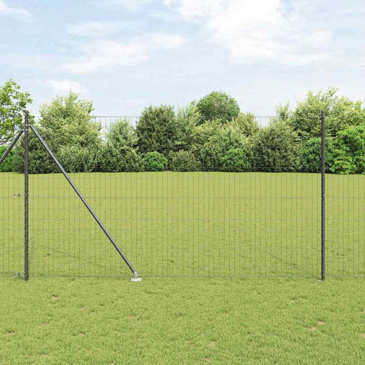 Clôture Vidaxl avec poteau gris 1,5 x 10 m acier et PVC