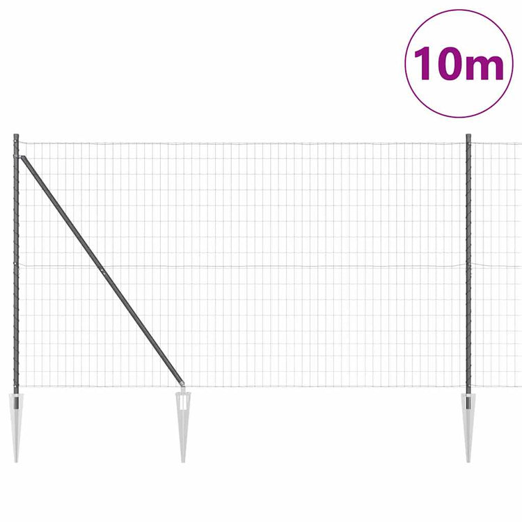 Clôture Vidaxl avec poteau gris 1,6 x 10 m acier et PVC