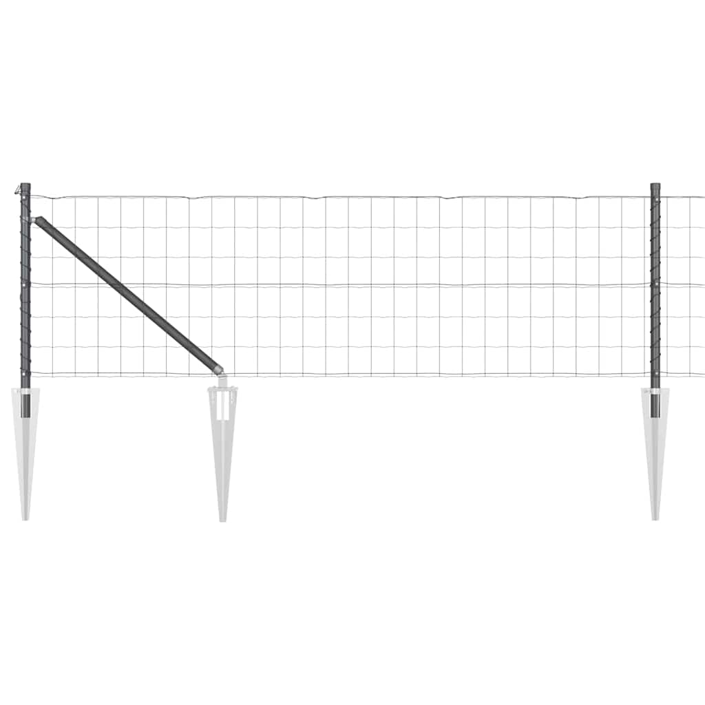 Clôture Vidaxl avec poteau gris 0,8 x 10 m acier et PVC