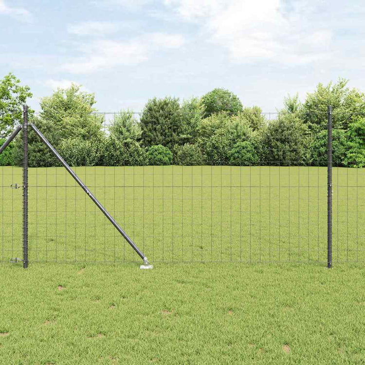Clôture Vidaxl avec poteau gris 1,4 x 10 m acier et PVC