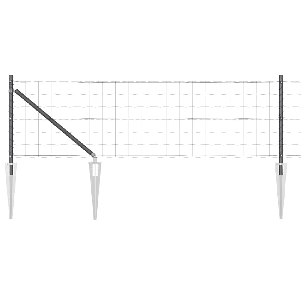 Clôture Vidaxl avec poteau gris 0,6 x 10 m acier et PVC