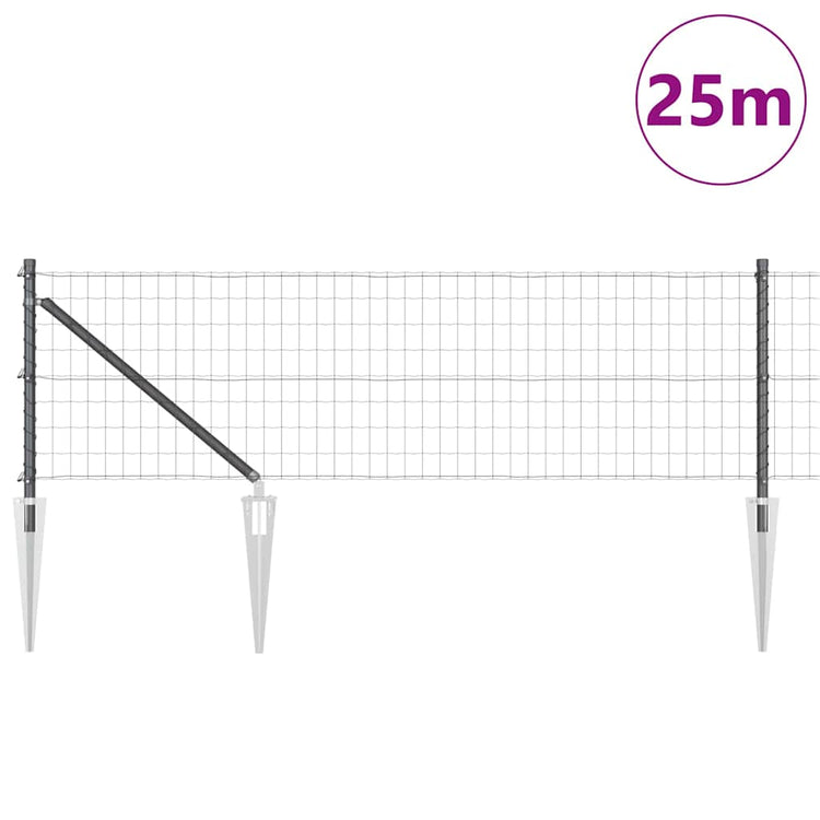 Clôture Vidaxl avec poteau gris 0,4 x 25 m acier et PVC