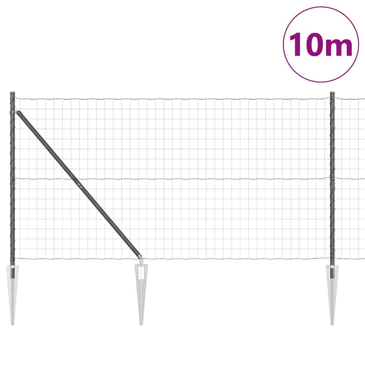 Clôture Vidaxl avec poteau gris 1,4 x 10 m acier et PVC