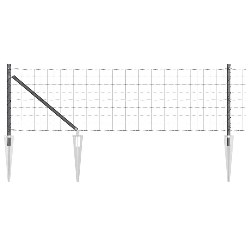 Clôture Vidaxl avec poteau gris 0,4 x 25 m acier et PVC