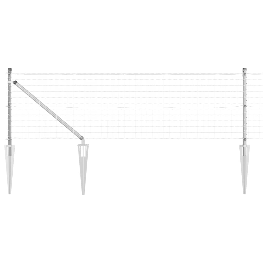Clôture Vidaxxl avec poteau argent 0,6 x 10 m en acier