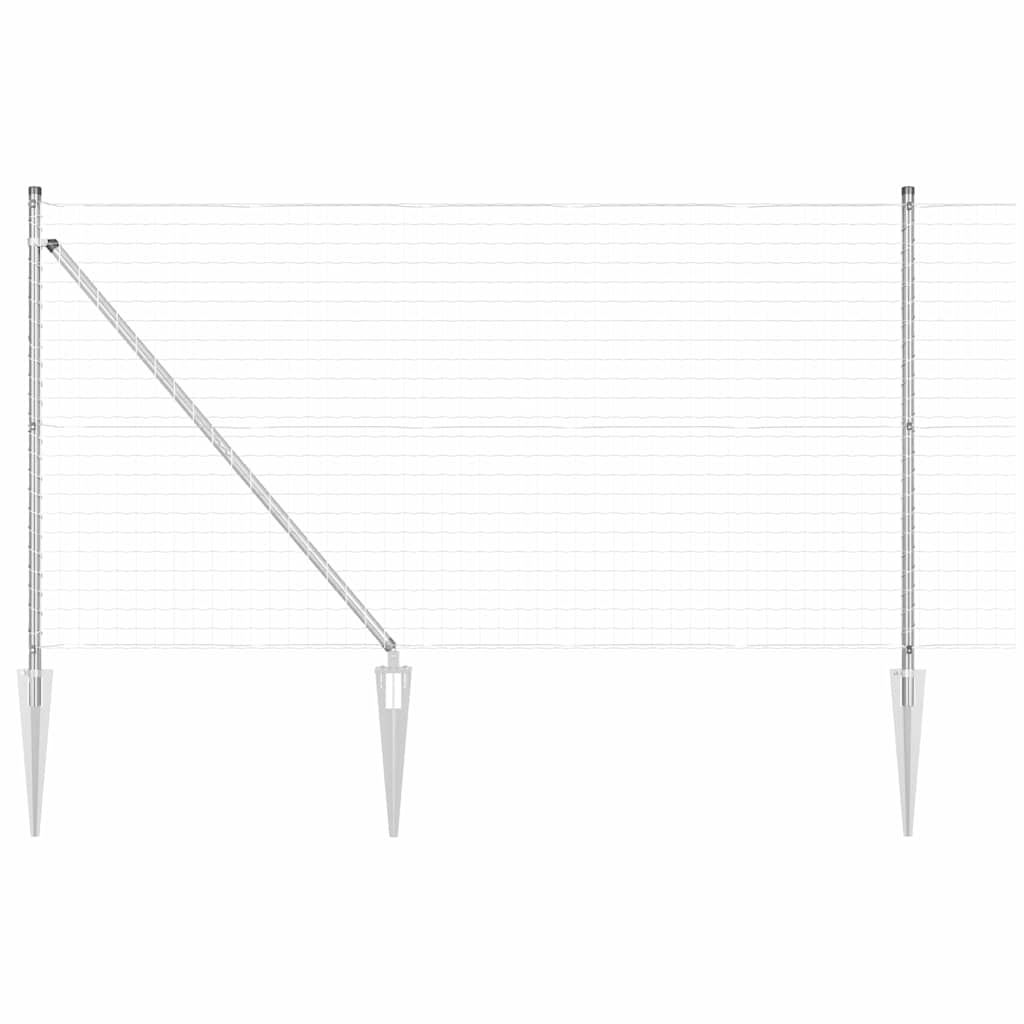 Vidaxxl clôture avec poteau argent 1 x 10 m acier