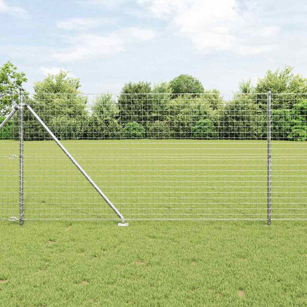 Clôture Vidaxxl avec poteau argenté 1,2 x 10 m en acier