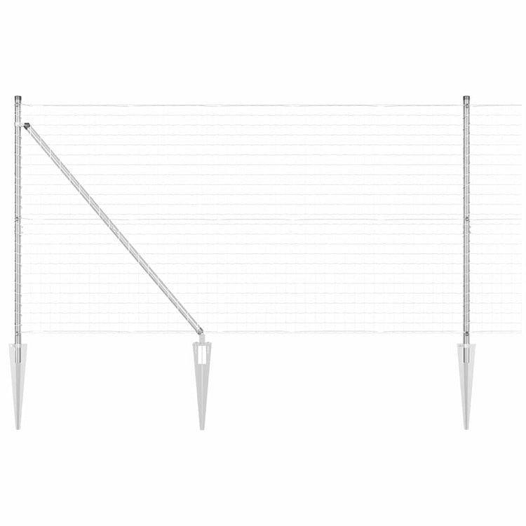 Clôture Vidaxxl avec poteau argenté 1,2 x 10 m en acier