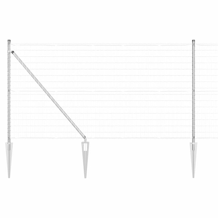Vidaxxl clôture avec poteau argent 1 x 10 m acier