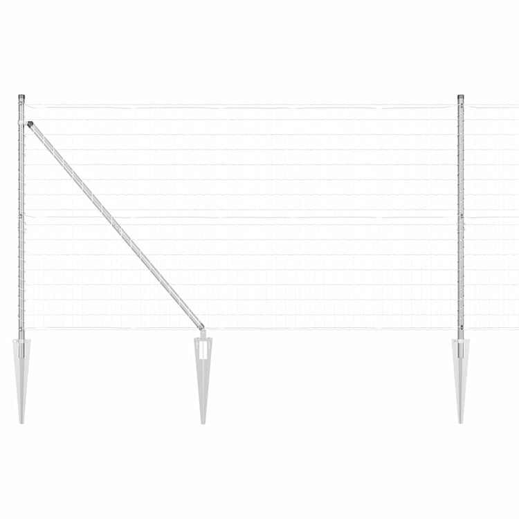 Clôture Vidaxxl avec poteau argenté 1,2 x 10 m en acier
