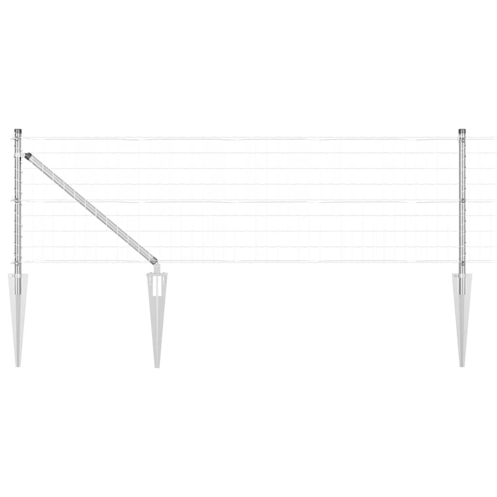 Clôture Vidaxxl avec poteau argent 0,4 x 10 m en acier