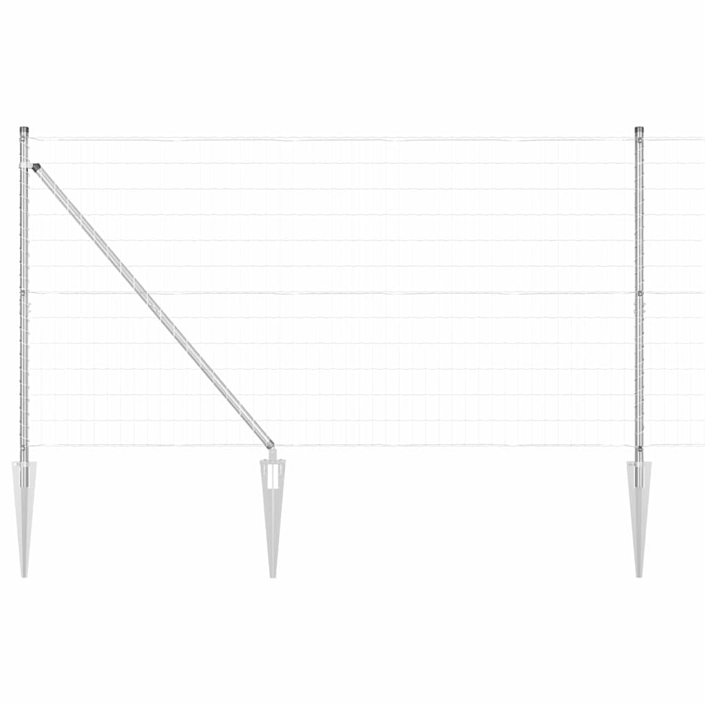 Clôture Vidaxxl avec poteau argenté 1,4 x 10 m en acier