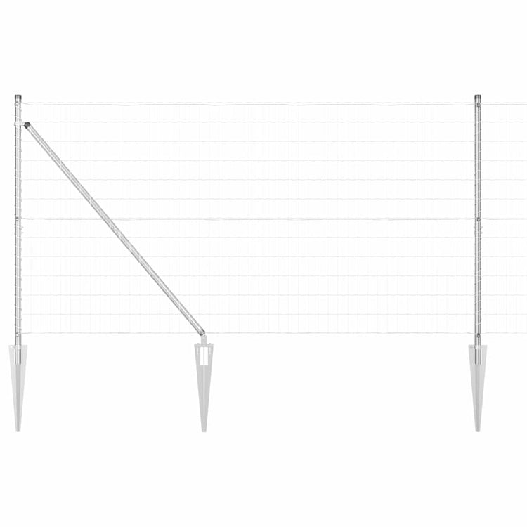 Clôture Vidaxxl avec poteau argenté 1,4 x 10 m en acier