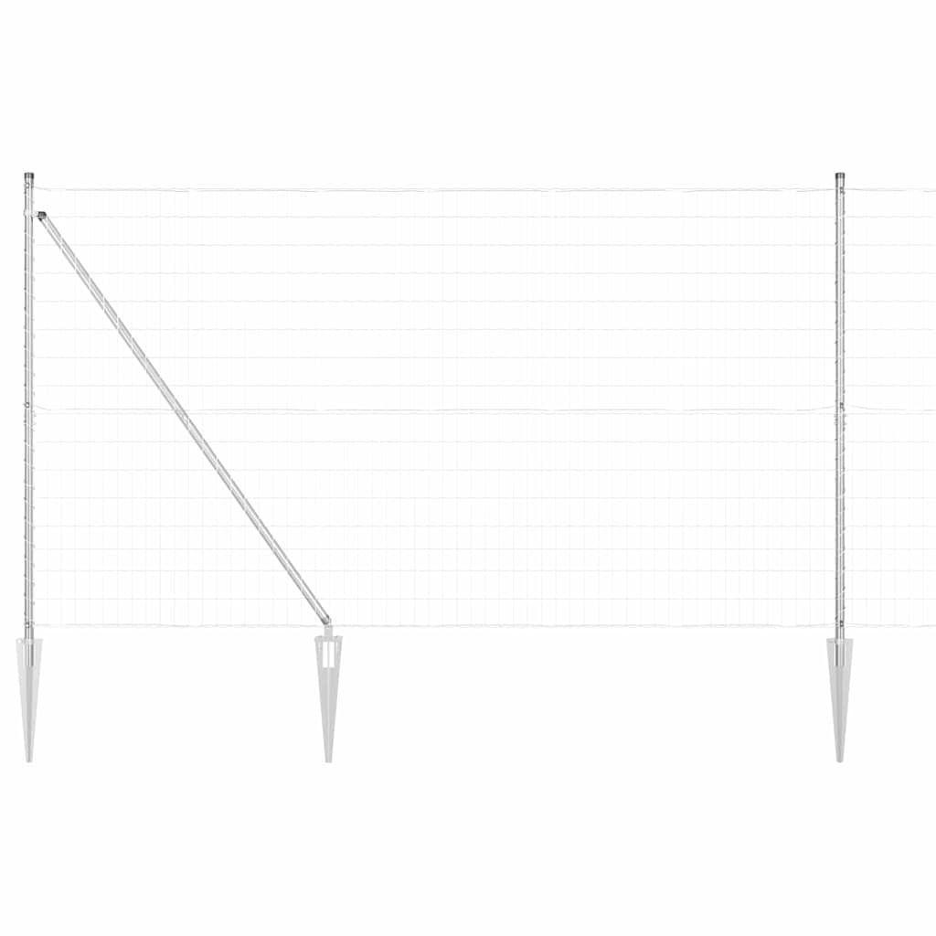 Clôture Vidaxl avec poteau argenté 1,5 x 10 m en acier