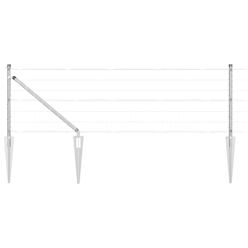 Clôture Vidaxxl avec poteau argent 0,4 x 10 m en acier