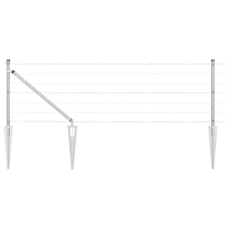 Clôture Vidaxxl avec poteau argent 0,6 x 10 m en acier