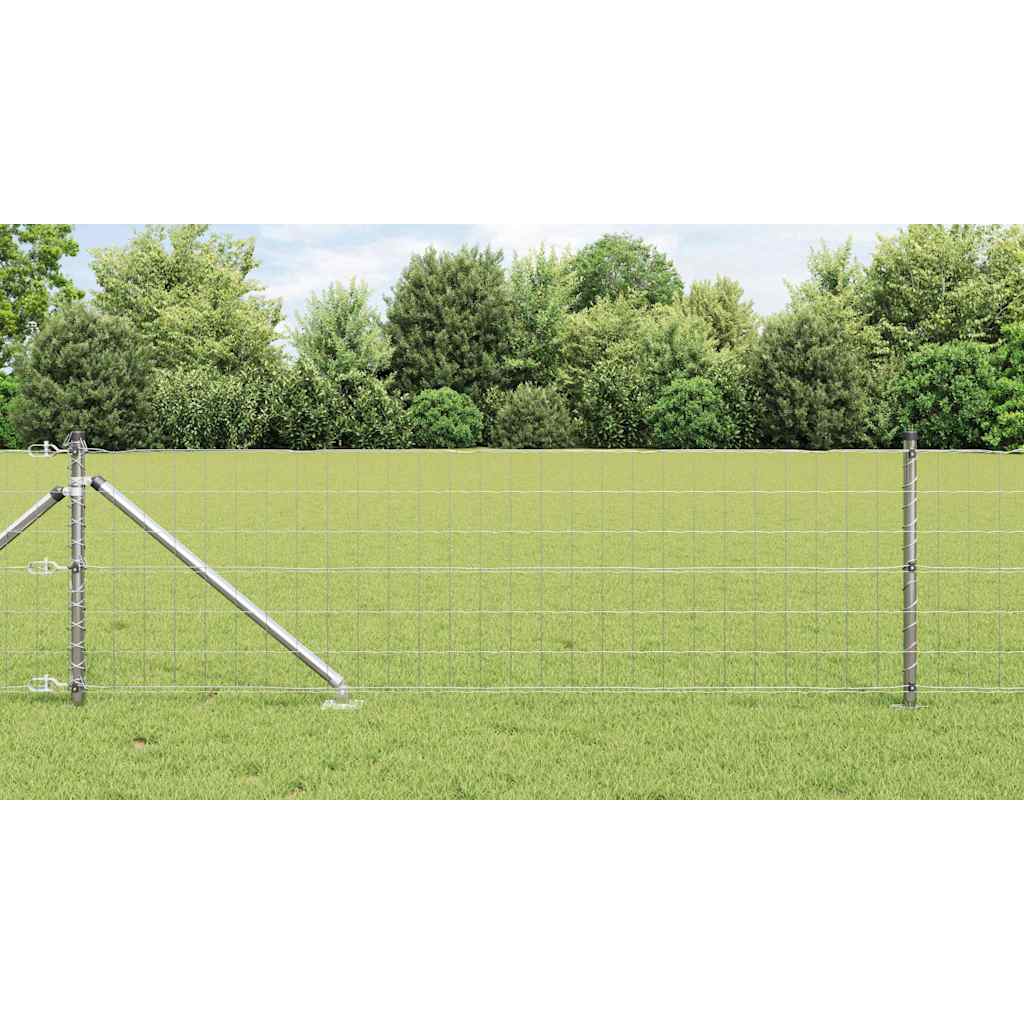 Clôture Vidaxxl avec poteau argent 0,8 x 10 m en acier