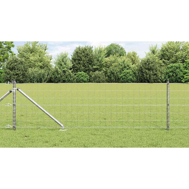Clôture Vidaxxl avec poteau argent 0,8 x 10 m en acier
