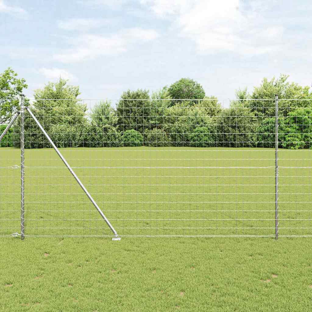 Clôture Vidaxl avec poteau argenté 1,5 x 10 m en acier