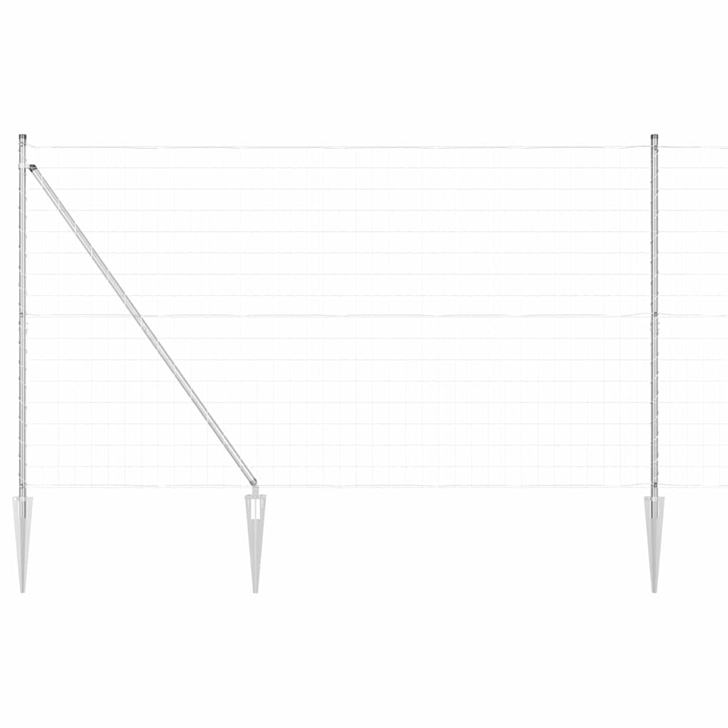 Clôture Vidaxl avec poteau argenté 1,5 x 10 m en acier