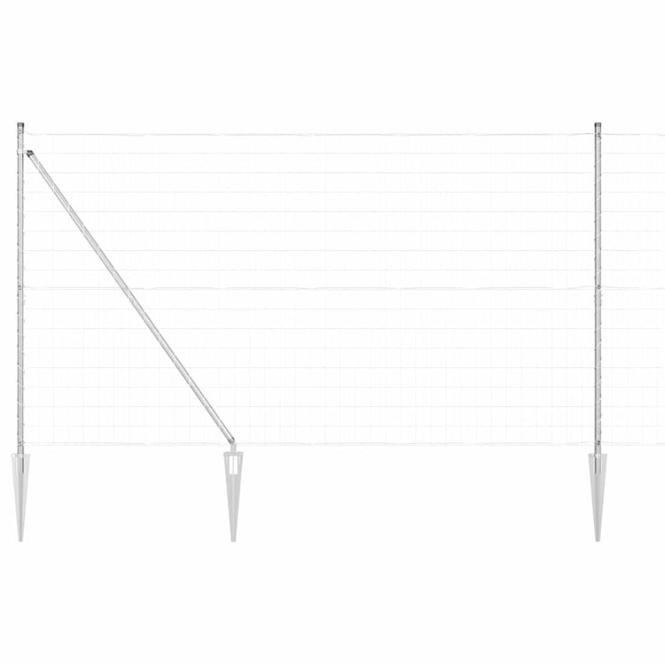 Clôture Vidaxl avec poteau argenté 1,5 x 10 m en acier