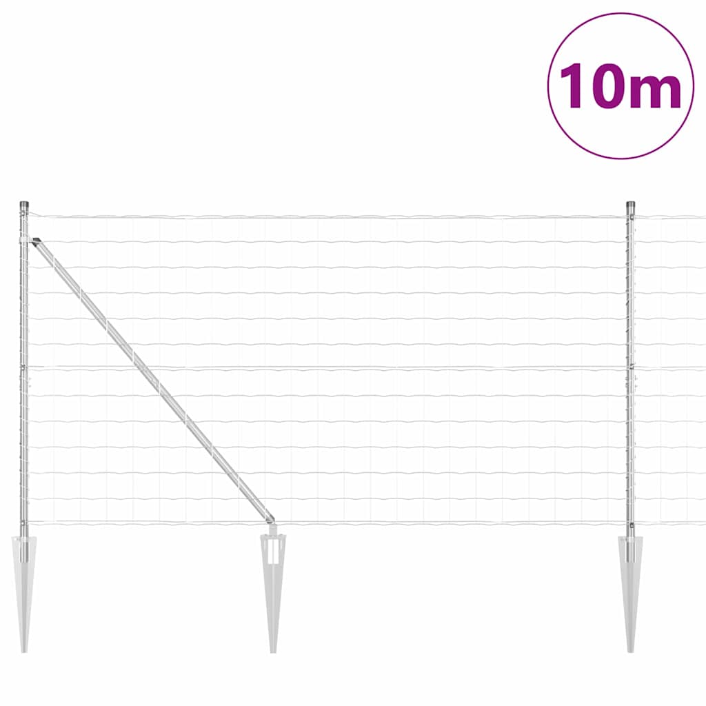 Clôture Vidaxxl avec poteau argenté 1,2 x 10 m en acier
