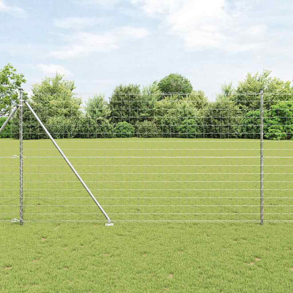 Clôture Vidaxl avec poteau argenté 1,5 x 10 m en acier