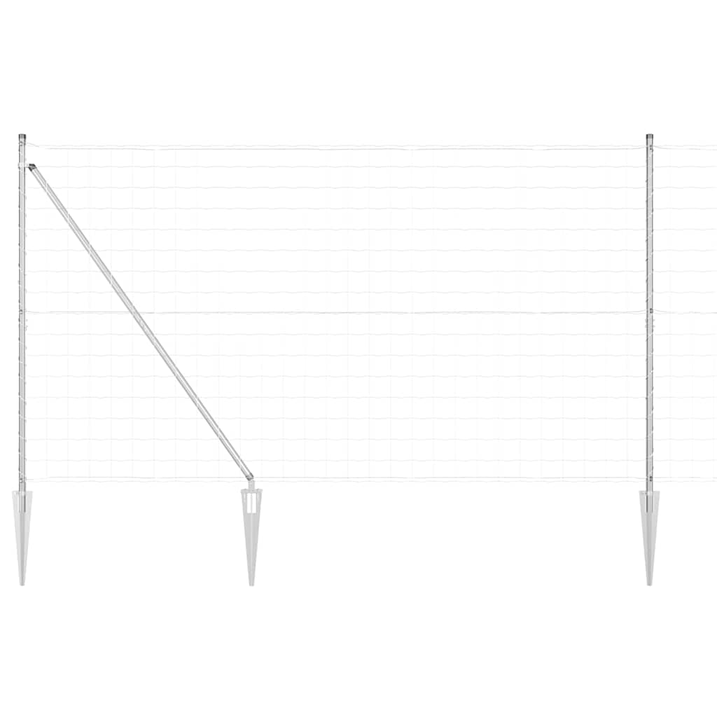 Clôture Vidaxl avec poteau argenté 1,5 x 10 m en acier
